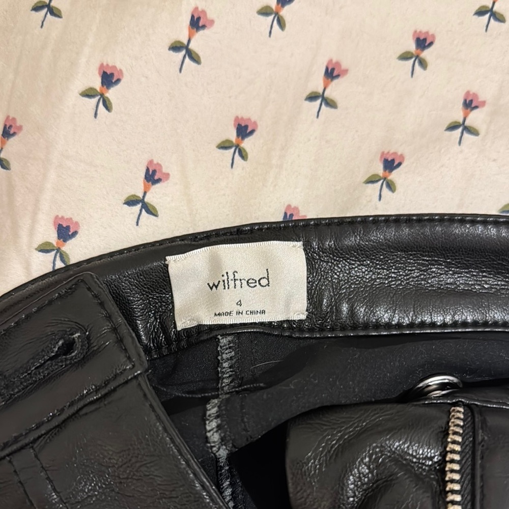 Wilfred Black Leather Pants